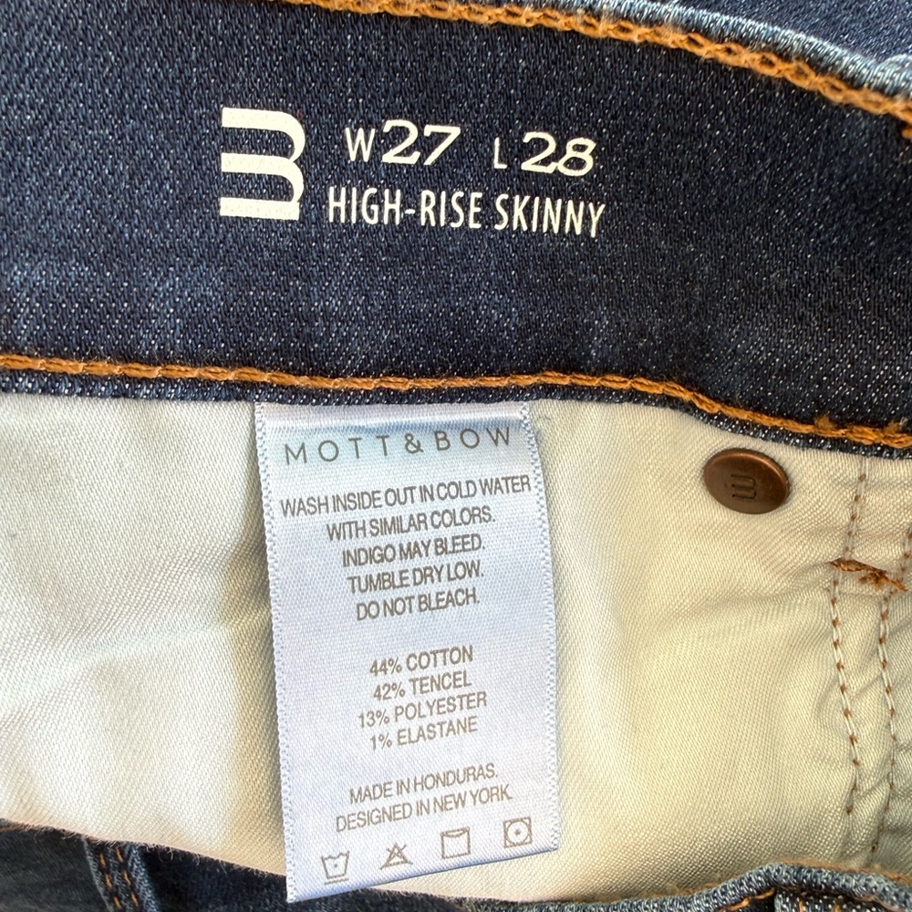 Mott & Bow High Rise Skinny Jane Jeans Anti-Flat Butt Leg-Lengthening - Picture 4 of 7